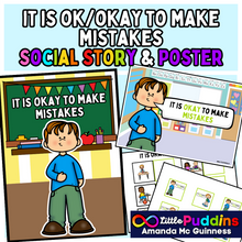 Load image into Gallery viewer, It is okay to make mistakes Autism Social Visual Guide

