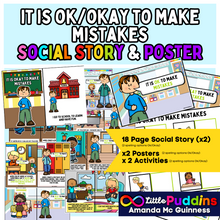 Load image into Gallery viewer, It is okay to make mistakes Autism Social Visual Guide
