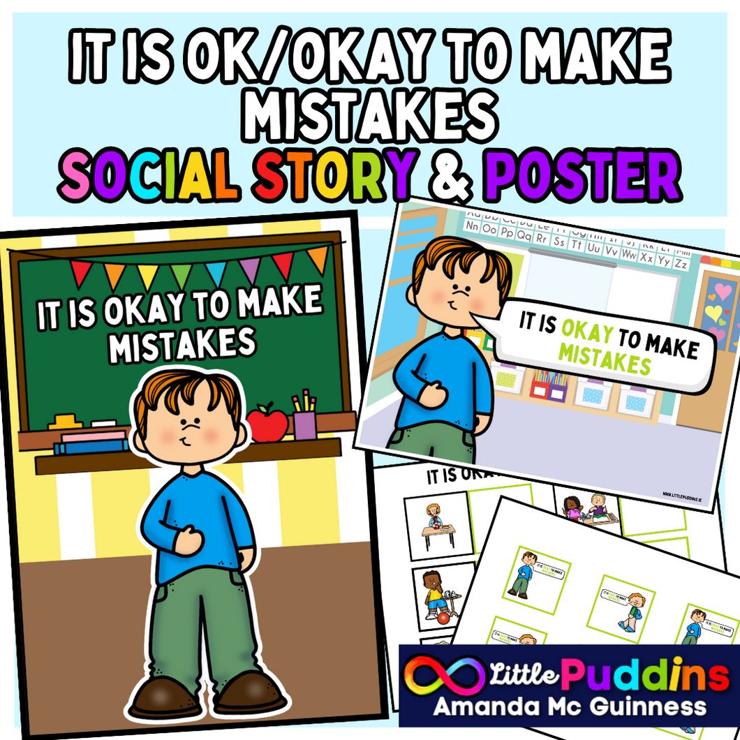 It is okay to make mistakes Autism Social Visual Guide